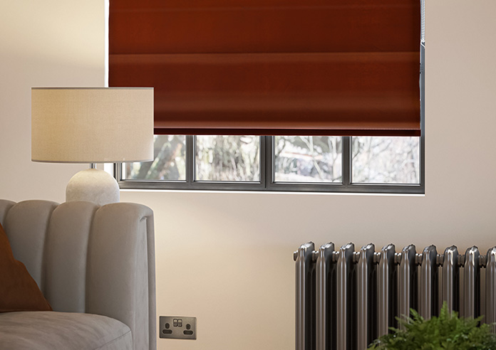 Ultra Luxe Velvet, Burnt Brick - Motorised Roman Blind - Image 5